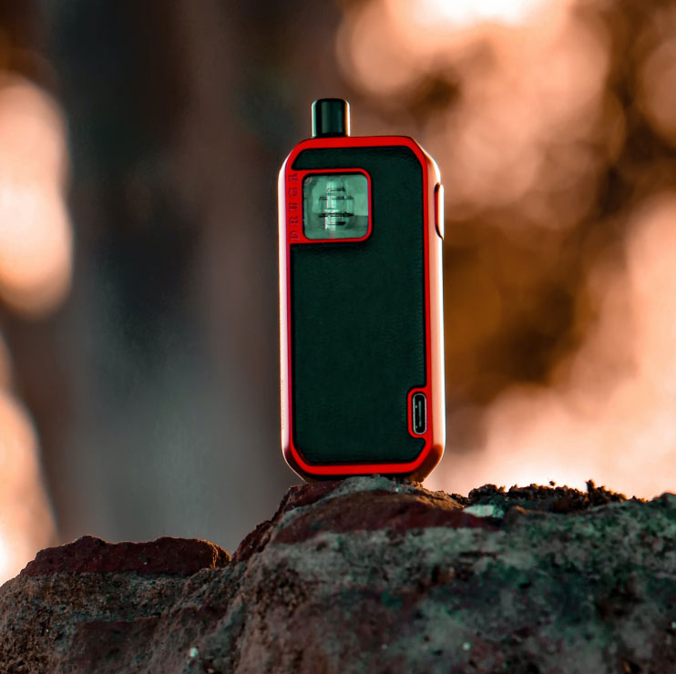 Red and Black Vape Standing on a Rock Red and Black Vape Standing on a Rock